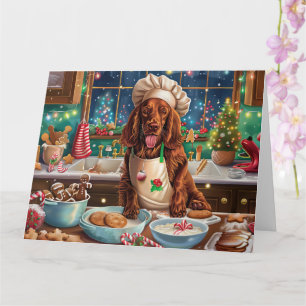 Irish Setter Holiday Baking: Festliche Weihnachten Karte