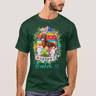 Irish Setter Hund in Ostereier Basket Bunnies Hap T-Shirt