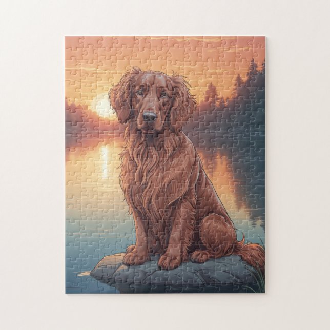 Irish Setter Hund Puzzle (Vertikal)