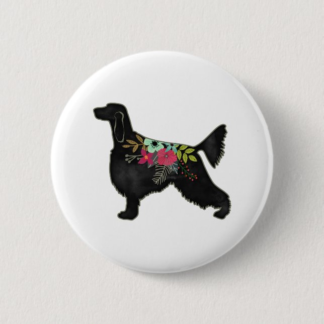 Irish Setter Hund Rasse Bohemische Silhouette Button (Vorderseite)