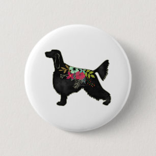 Irish Setter Hund Rasse Bohemische Silhouette Button