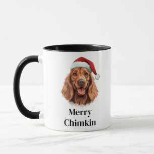 Irish Setter Hund Weihnachtsmann Hut Weihnachten Tasse