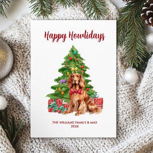 Irish Setter-Hundefamilien-Weihnachten Feiertagskarte