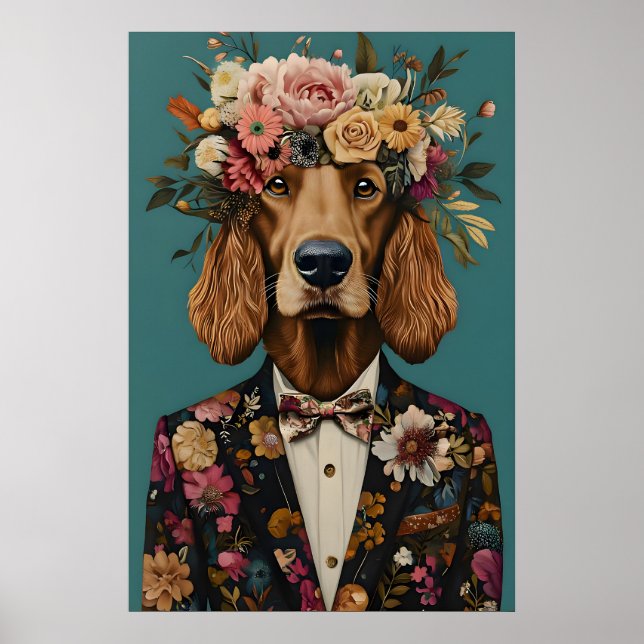 Irish Setter im Anzug Poster, Irish Setter Poster (Vorne)