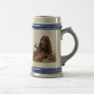Irish Setter Jagd Fasant, Art Bierglas