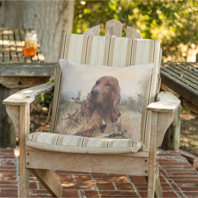 Irish Setter Jagd Fasant, Art Kissen (Stuhl )