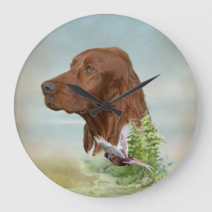 Irish Setter Jagd Große Wanduhr