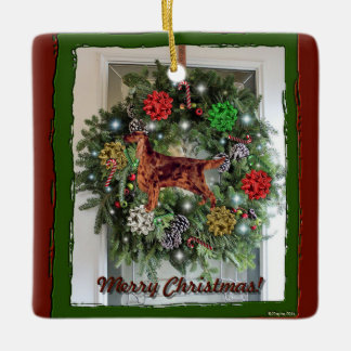 Irish Setter Keramik Weihnachtsschmuck