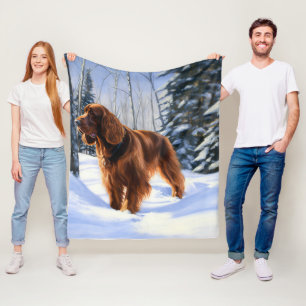 Irish Setter Let It Snow Weihnachten Fleecedecke