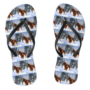 Irish Setter Let It Snow Weihnachten Flip Flops