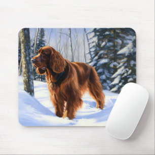 Irish Setter Let It Snow Weihnachten Mousepad