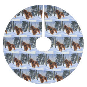 Irish Setter Let It Snow Weihnachten Polyester Weihnachtsbaumdecke