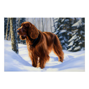 Irish Setter Let It Snow Weihnachten Poster