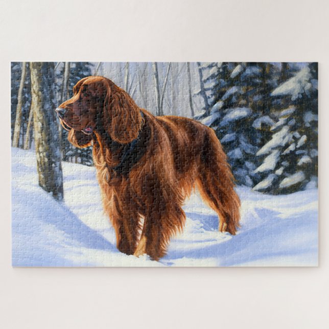 Irish Setter Let It Snow Weihnachten Puzzle (Horizontal)