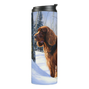 Irish Setter Let It Snow Weihnachten Thermosbecher