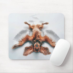Irish Setter Making a Snow Angel Mousepad