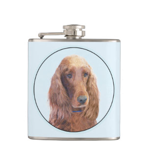 Irish Setter Malerei - Süße originelle Hundekunst Flachmann