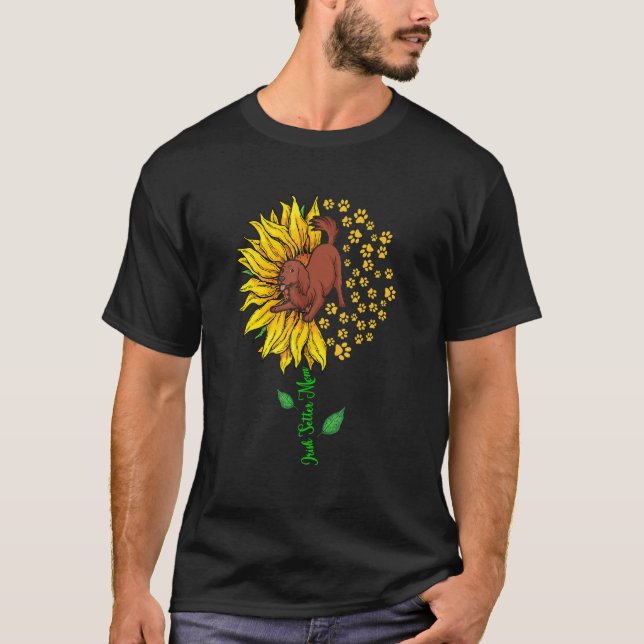 Irish Setter Mama Niedlich Sonnenblume Hund Paws L T-Shirt (Vorderseite)