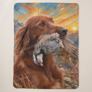 Irish Setter mit Chukar Rebhuhn ,Art  Sherpadecke