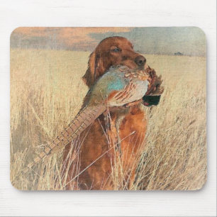Irish Setter mit Fasan Mousepad