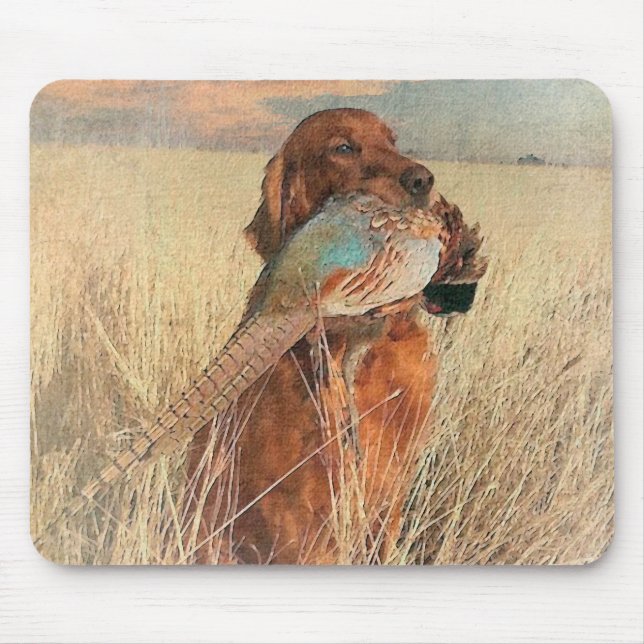 Irish Setter mit Fasan Mousepad (Vorne)