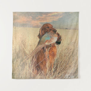Irish Setter mit Fasan Wandteppich