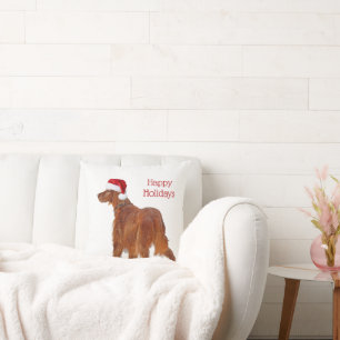 Irish Setter mit Santa Claus Hat Kissen