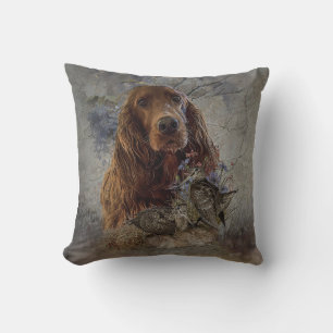 Irish Setter mit Waldschnepfe Kissen