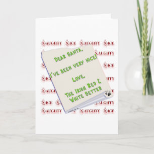 Irish Setter Naughty Nice Feiertagskarte