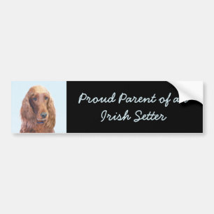 Irish Setter Painting - Cute Original Dog Art Autoaufkleber