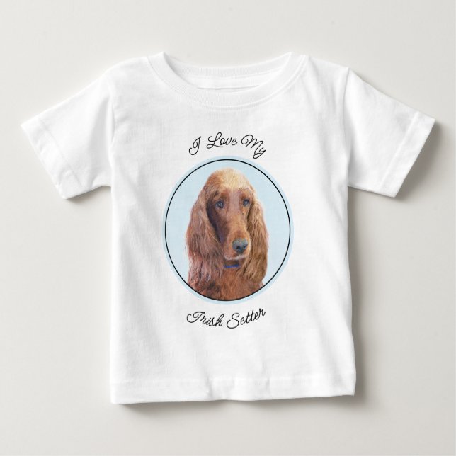 Irish Setter Painting - Niedliche Original Dog Art Baby T-shirt (Vorderseite)