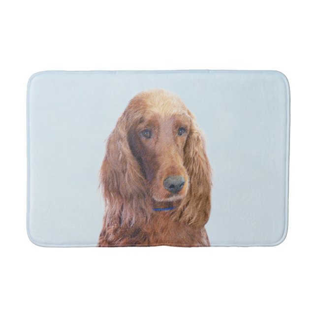 Irish Setter Painting - Niedliche Original Dog Art Badematte (Vorderseite)