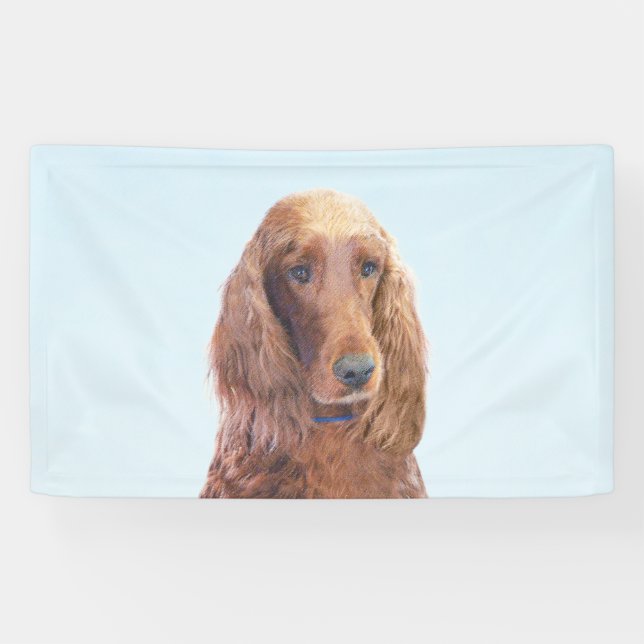 Irish Setter Painting - Niedliche Original Dog Art Banner (Horizontal)