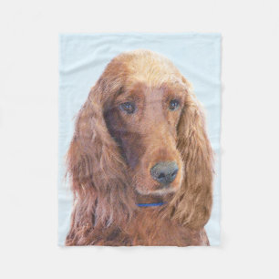 Irish Setter Painting - Niedliche Original Dog Art Fleecedecke