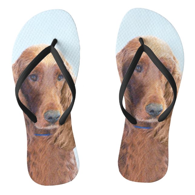 Irish Setter Painting - Niedliche Original Dog Art Flip Flops (Fußbett)