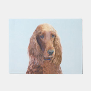 Irish Setter Painting - Niedliche Original Dog Art Fußmatte