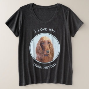 Irish Setter Painting - Niedliche Original Dog Art Große Größe T-Shirt