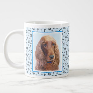Irish Setter Painting - Niedliche Original Dog Art Jumbo-Tasse