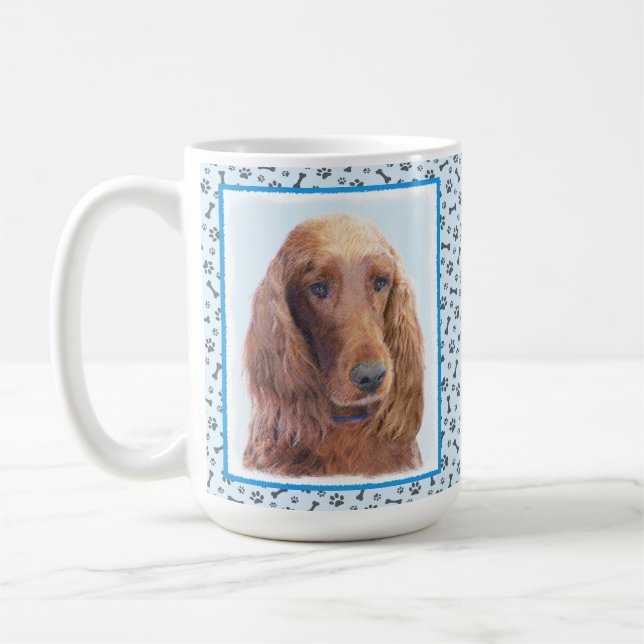Irish Setter Painting - Niedliche Original Dog Art Kaffeetasse (Links)