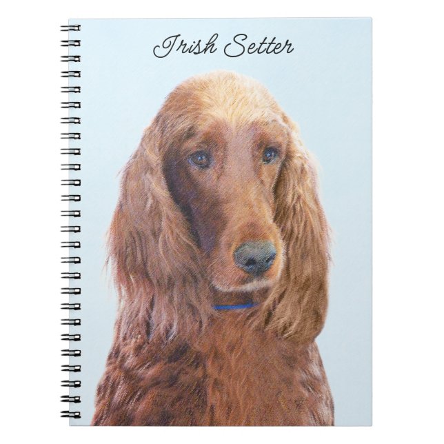 Irish Setter Painting - Niedliche Original Dog Art Notizblock (Vorderseite)