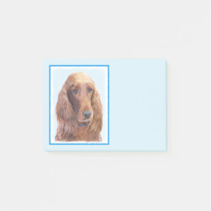 Irish Setter Painting - Niedliche Original Dog Art Post-it Klebezettel