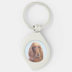 Irish Setter Painting - Niedliche Original Dog Art Schlüsselanhänger