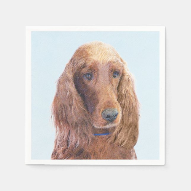 Irish Setter Painting - Niedliche Original Dog Art Serviette (Vorderseite)