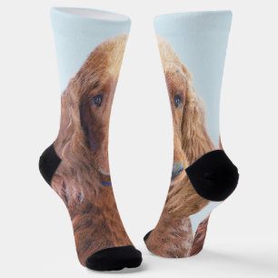 Irish Setter Painting - Niedliche Original Dog Art Socken