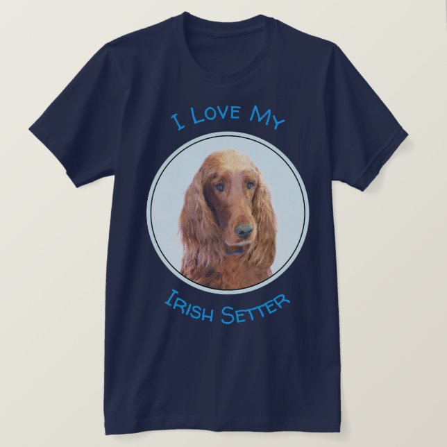 Irish Setter Painting - Niedliche Original Dog Art T-Shirt (Design vorne)