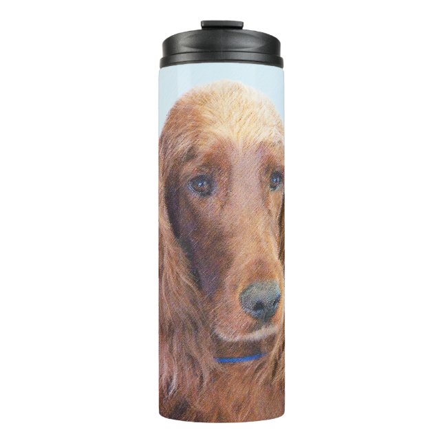 Irish Setter Painting - Niedliche Original Dog Art Thermosbecher (Vorderseite)