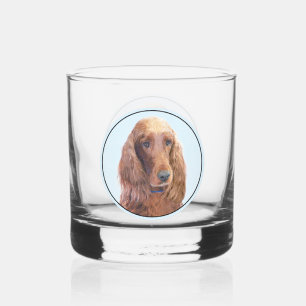 Irish Setter Painting - Niedliche Original Dog Art Whiskyglas