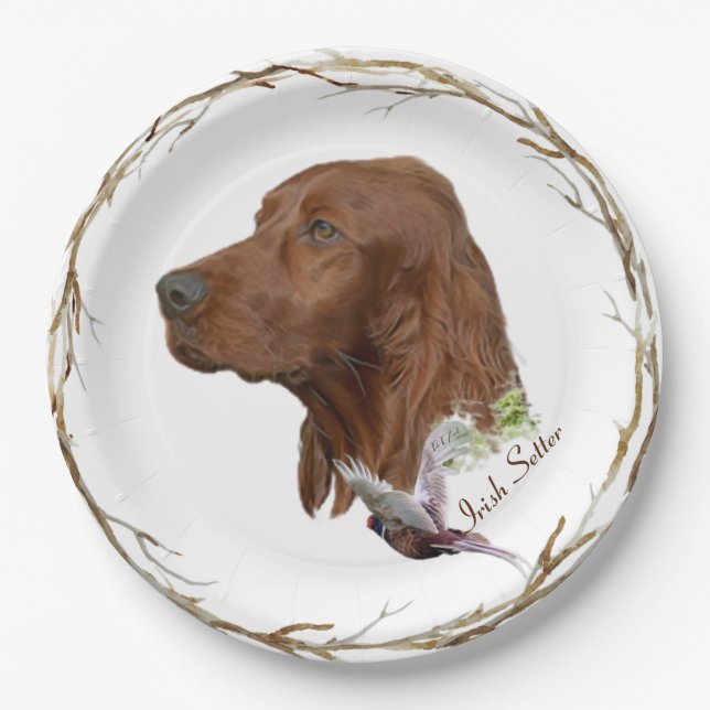 Irish Setter Pappteller (Vorderseite)