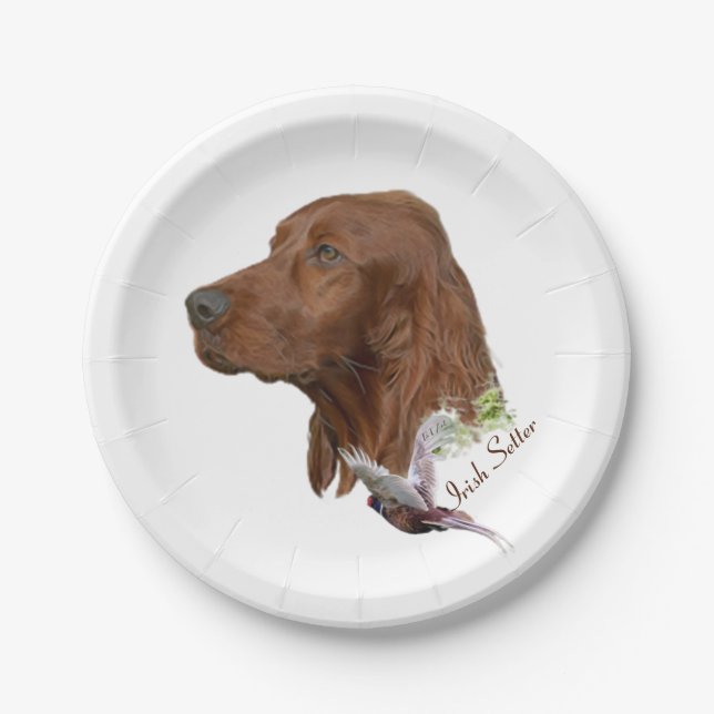 Irish Setter Pappteller (Vorderseite)