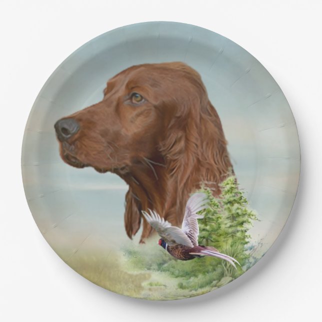Irish Setter Pappteller (Vorderseite)